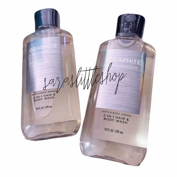 BATH AND BODY WORKS GRAPHITE MEN'S 2-IN-1 HAIR & BODY WASH 295ML X2 - BRAND NEW - Picture 2 of 3
